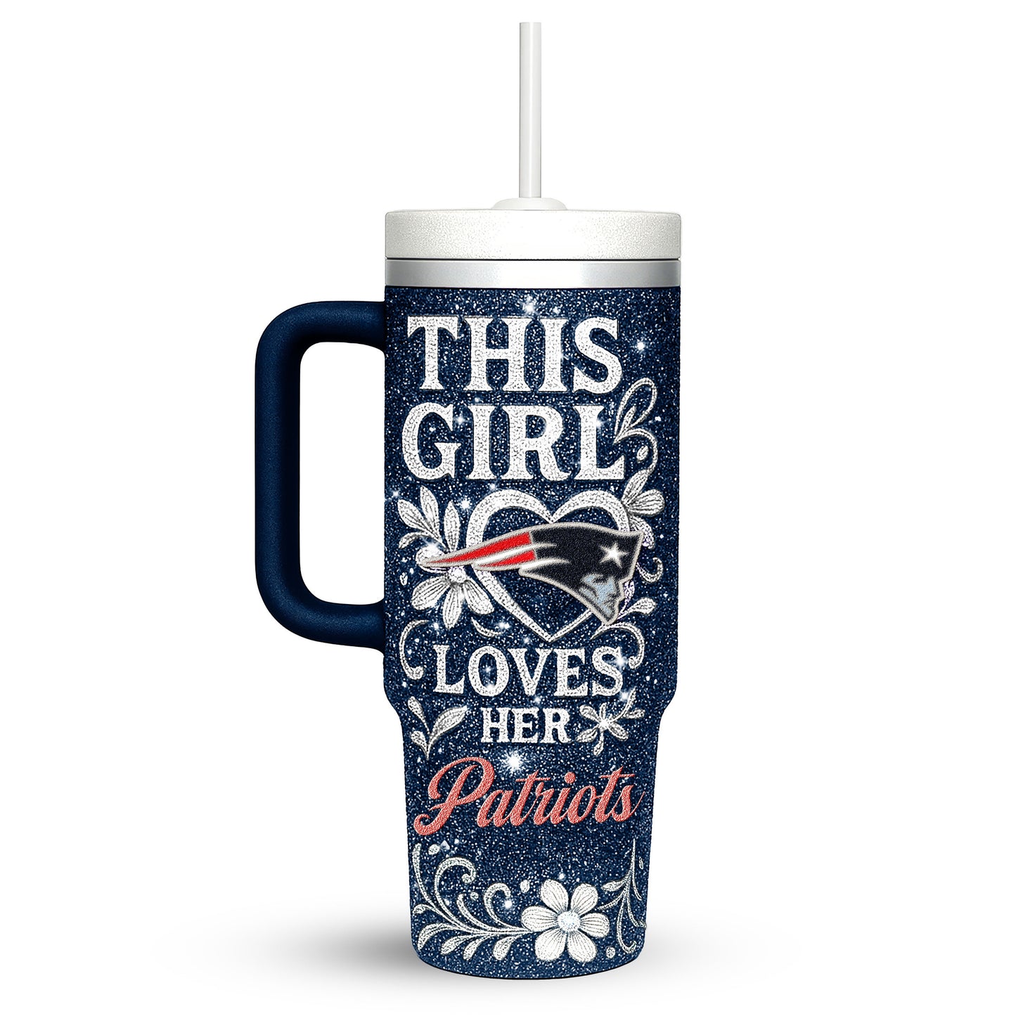 New England Patriots Personalized This Girl Loves Her Team Premium 40oz Tumbler AZBT40OZ000214