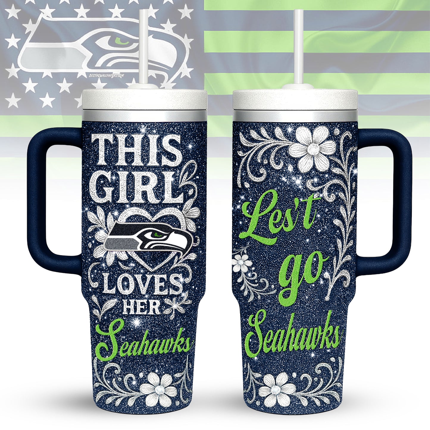 Seattle Seahawks Personalized This Girl Loves Her Team Premium 40oz Tumbler AZBT40OZ000221