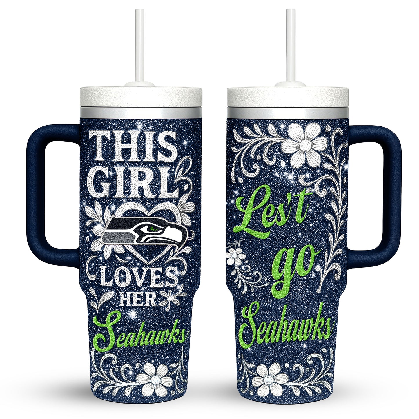 Seattle Seahawks Personalized This Girl Loves Her Team Premium 40oz Tumbler AZBT40OZ000221