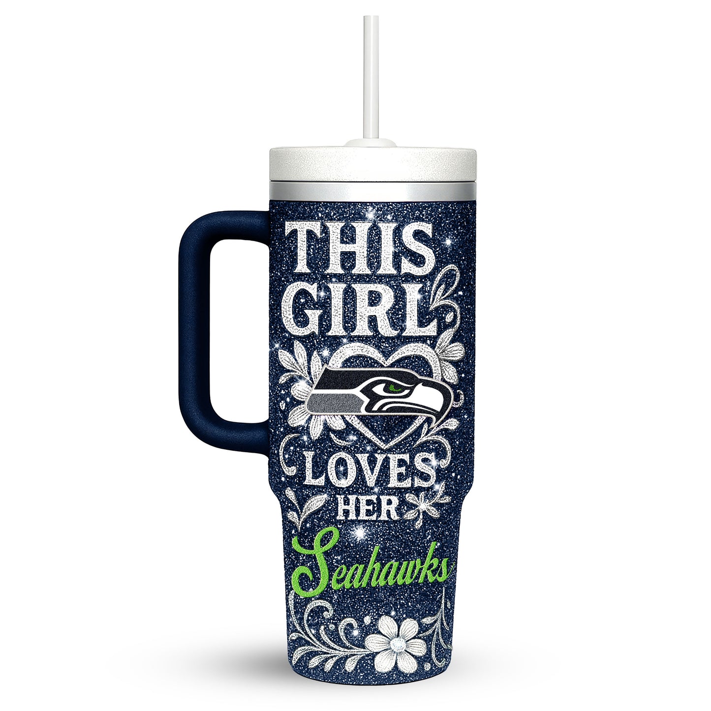Seattle Seahawks Personalized This Girl Loves Her Team Premium 40oz Tumbler AZBT40OZ000221