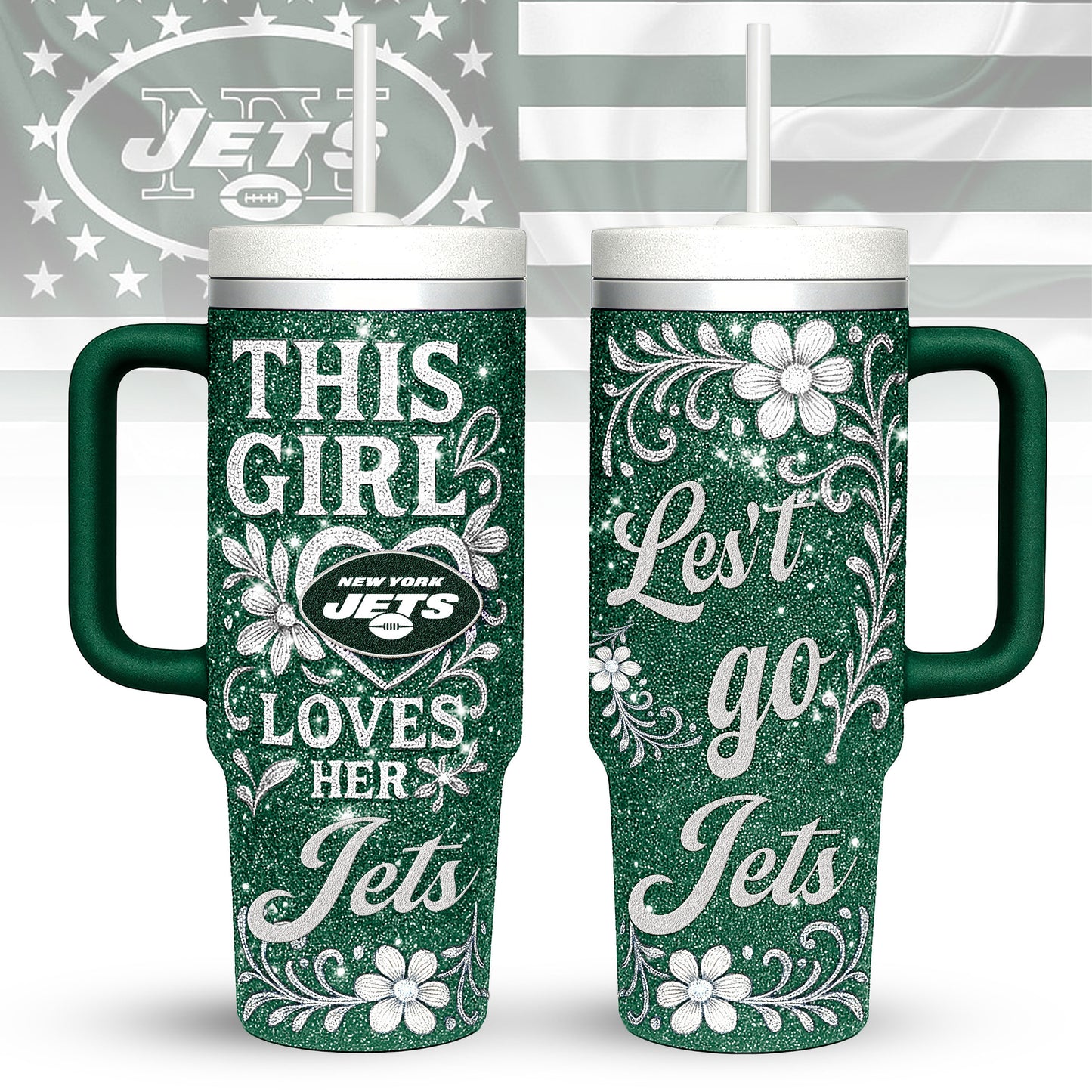New York Jets Personalized This Girl Loves Her Team Premium 40oz Tumbler AZBT40OZ000217