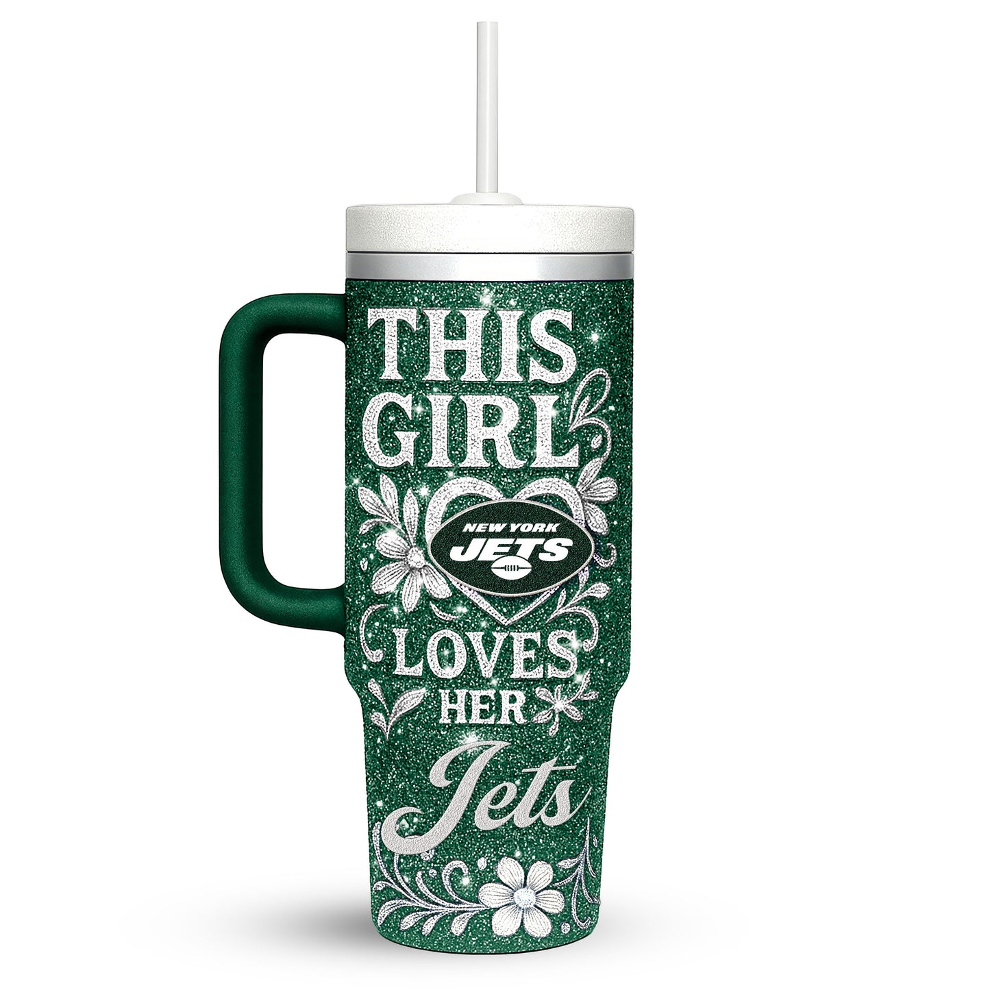 New York Jets Personalized This Girl Loves Her Team Premium 40oz Tumbler AZBT40OZ000217