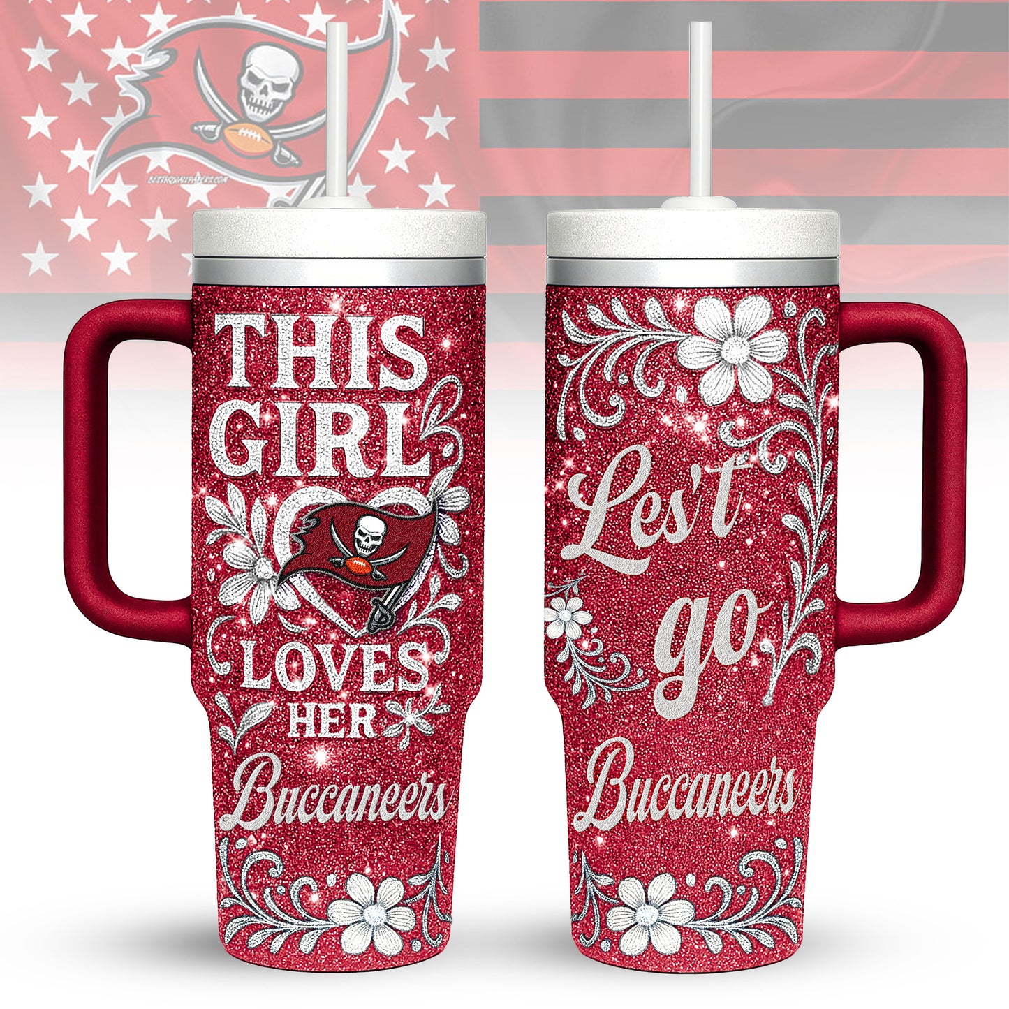 Tampa Bay Buccaneers Personalized This Girl Loves Her Team Premium 40oz Tumbler AZBT40OZ000222