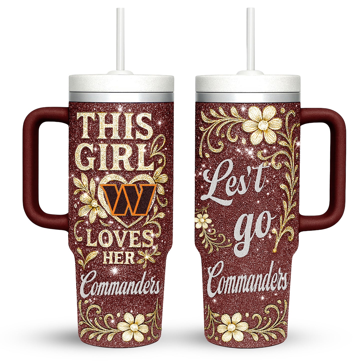 Washington Commanders Personalized This Girl Loves Her Team Premium 40oz Tumbler AZBT40OZ000224