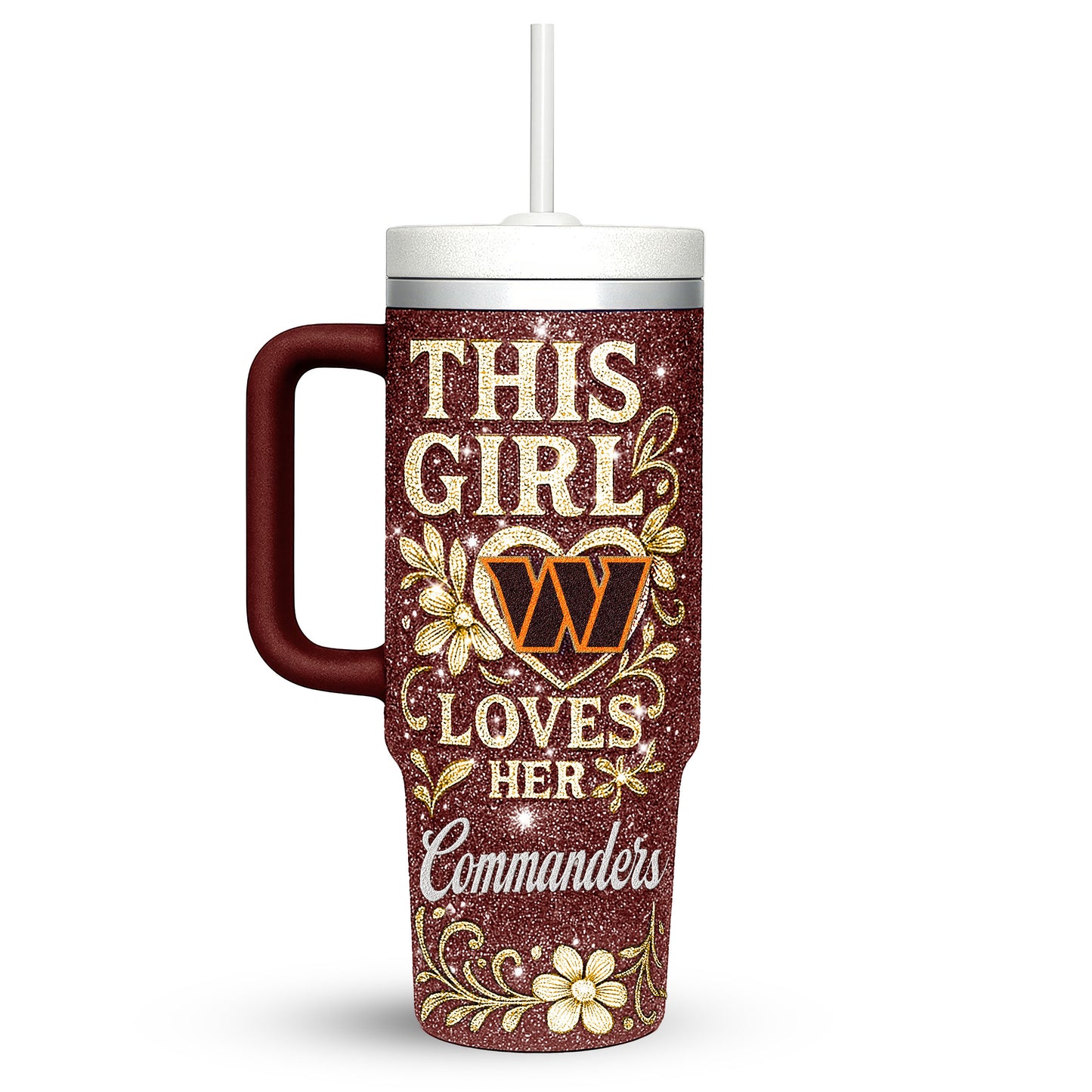 Washington Commanders Personalized This Girl Loves Her Team Premium 40oz Tumbler AZBT40OZ000224