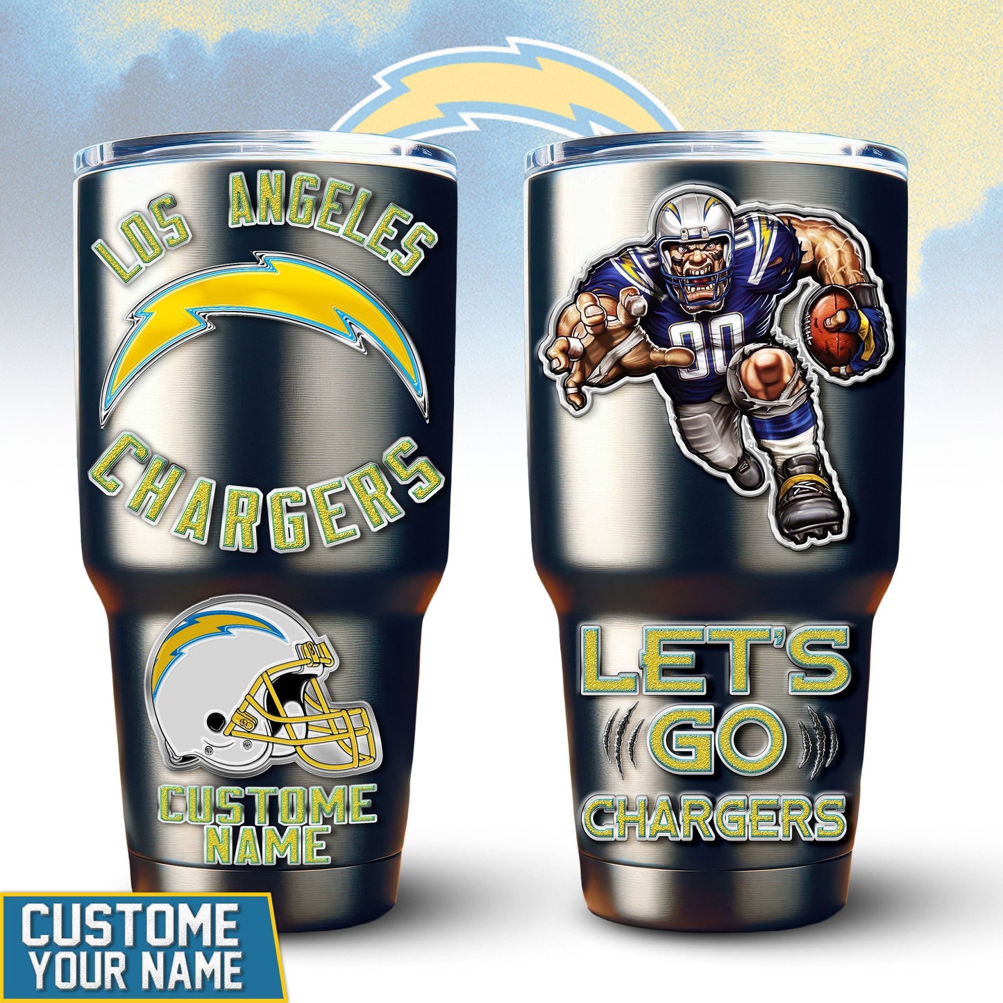 Los Angeles Chargers Premium Tumbler 30oz TD Gifts For Fans AZBTTB30OZ000037