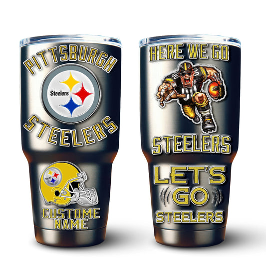 Pittsburgh Steelers Premium Tumbler 30oz TD Gifts For Fans AZBTTB30OZ000038