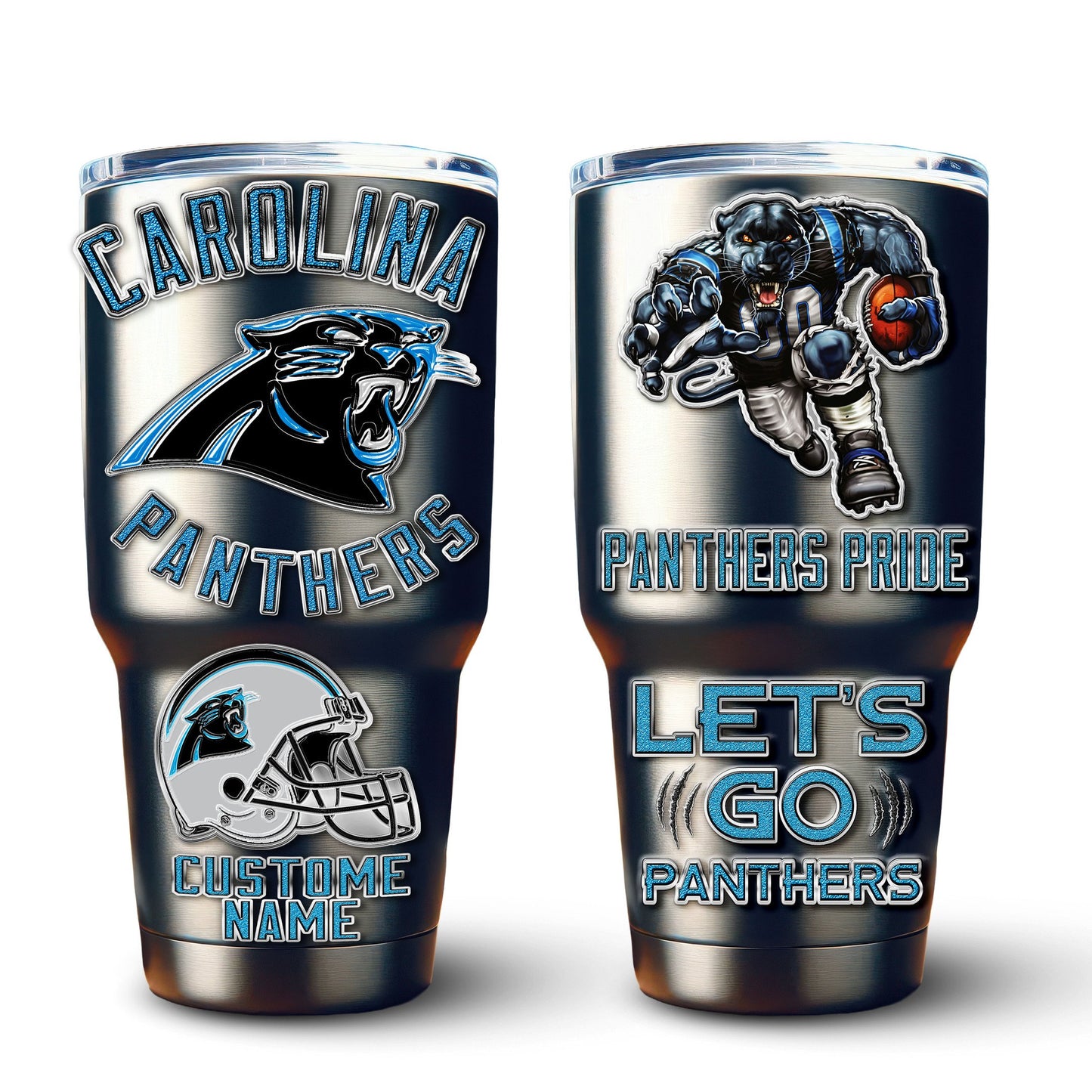 Carolina Panthers Premium Tumbler 30oz TD Gifts For Fans AZBTTB30OZ000040