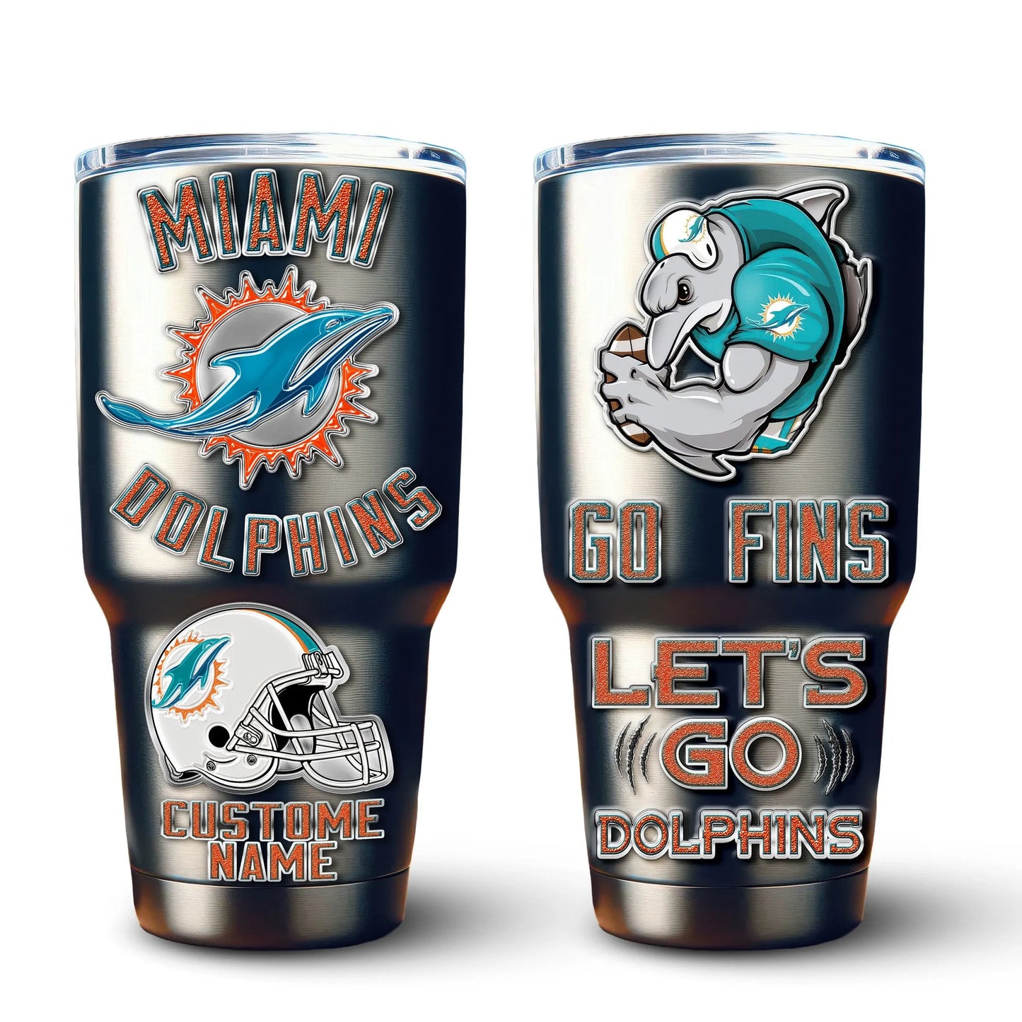 Miami Dolphins Premium Tumbler 30oz TD Gifts For Fans AZBTTB30OZ000041