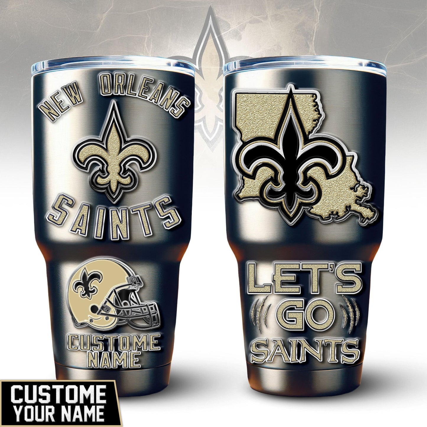 New Orleans Saints Premium Tumbler 30oz TD Gifts For Fans AZBTTB30OZ000048