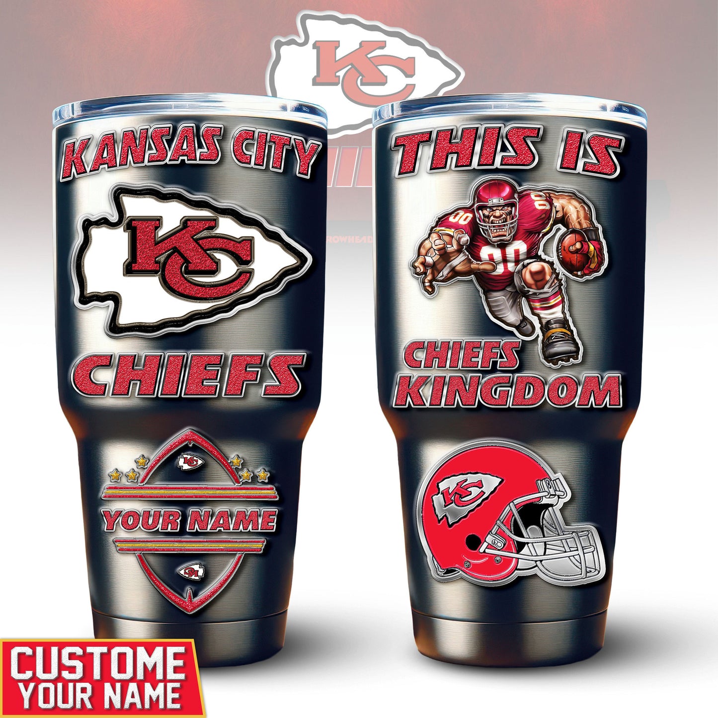 Kansas City Chiefs Premium Tumbler 30oz TD Gifts For Fans AZBTTB30OZ000049