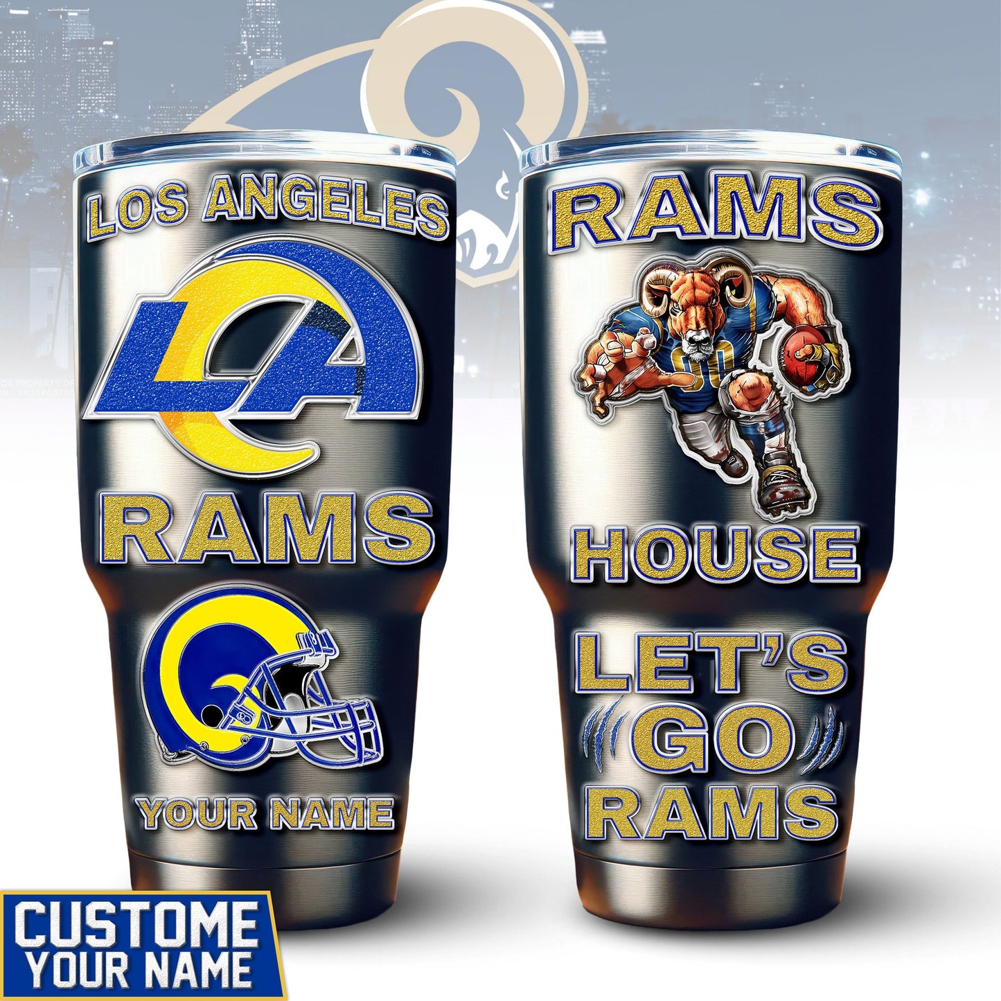 Los Angeles Rams Premium Tumbler 30oz TD Gifts For Fans AZBTTB30OZ000050