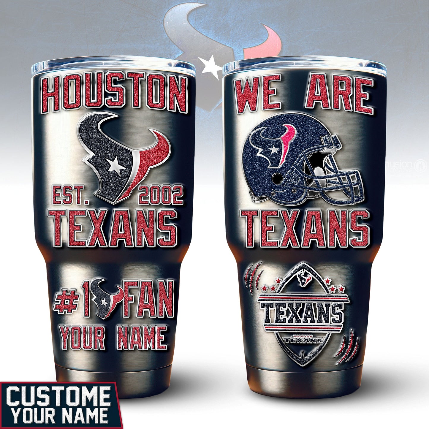 Houston Texans Premium Tumbler 30oz TD Gifts For Fans AZBTTB30OZ000055