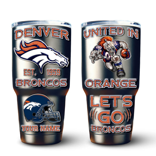 Denver Broncos Premium Tumbler 30oz TD Gifts For Fans AZBTTB30OZ000057