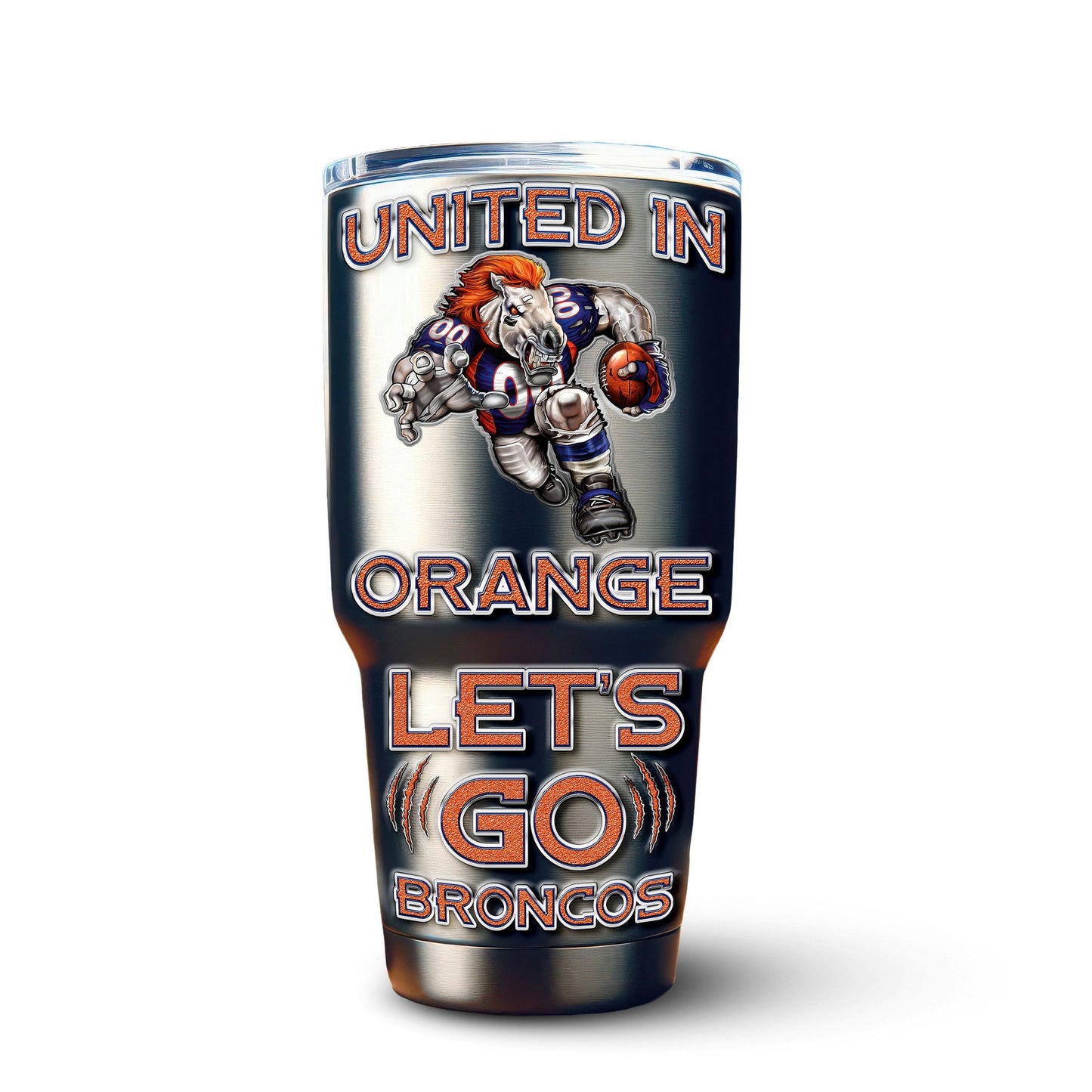 Denver Broncos Premium Tumbler 30oz TD Gifts For Fans AZBTTB30OZ000057