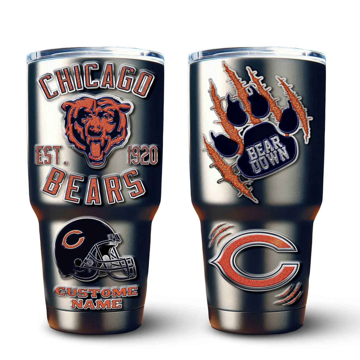 Chicago Bears Premium Tumbler 30oz TD Gifts For Fans AZBTTB30OZ000060