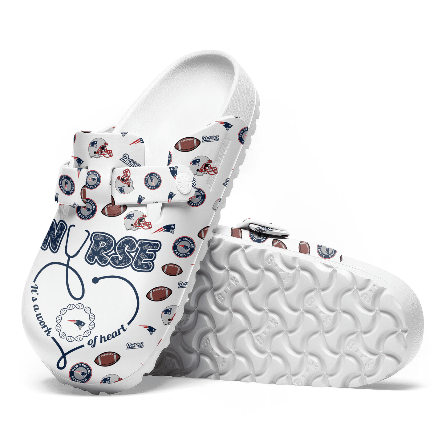 New England Patriots Premium Nurse Appreciation Day Clog NY AZBTPCL000003