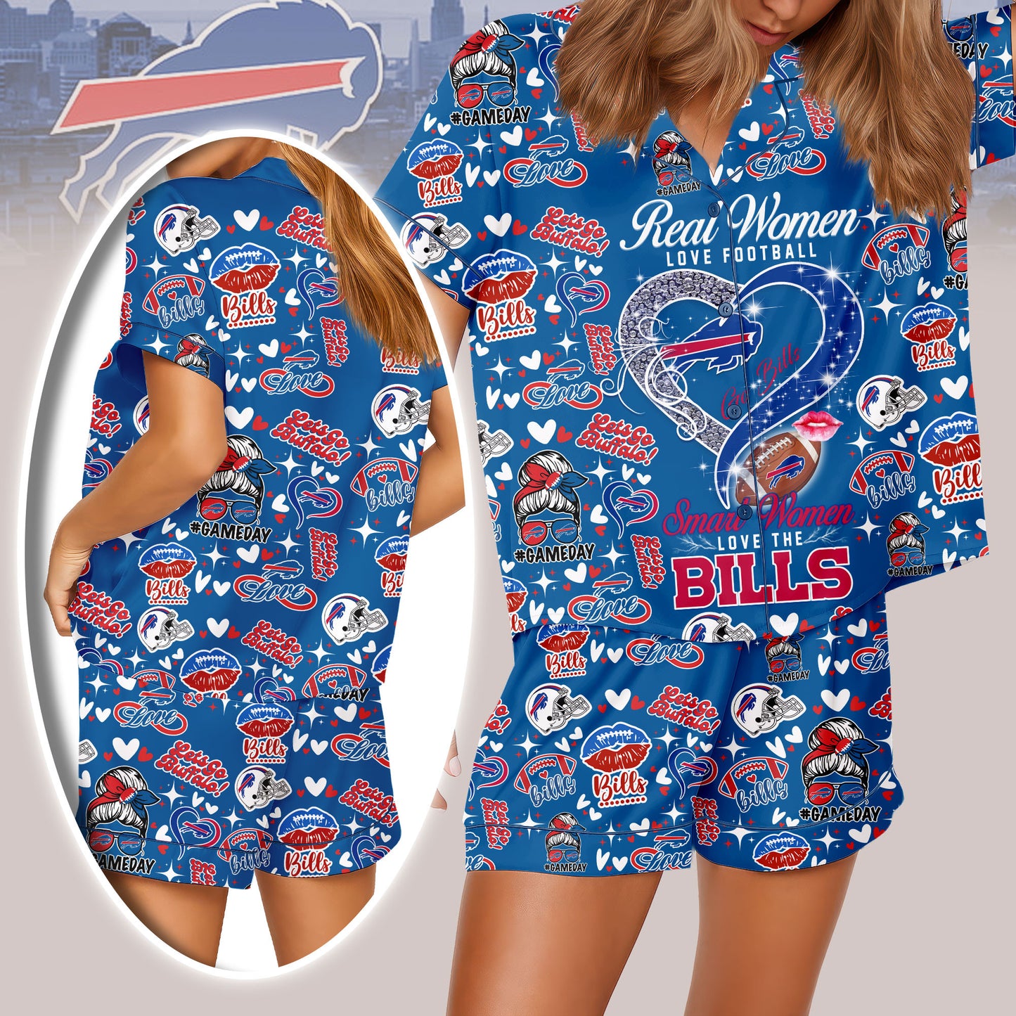 Buffalo Bills Premium Women Short Pajamas Custom Limited Edition AZHASSP000001