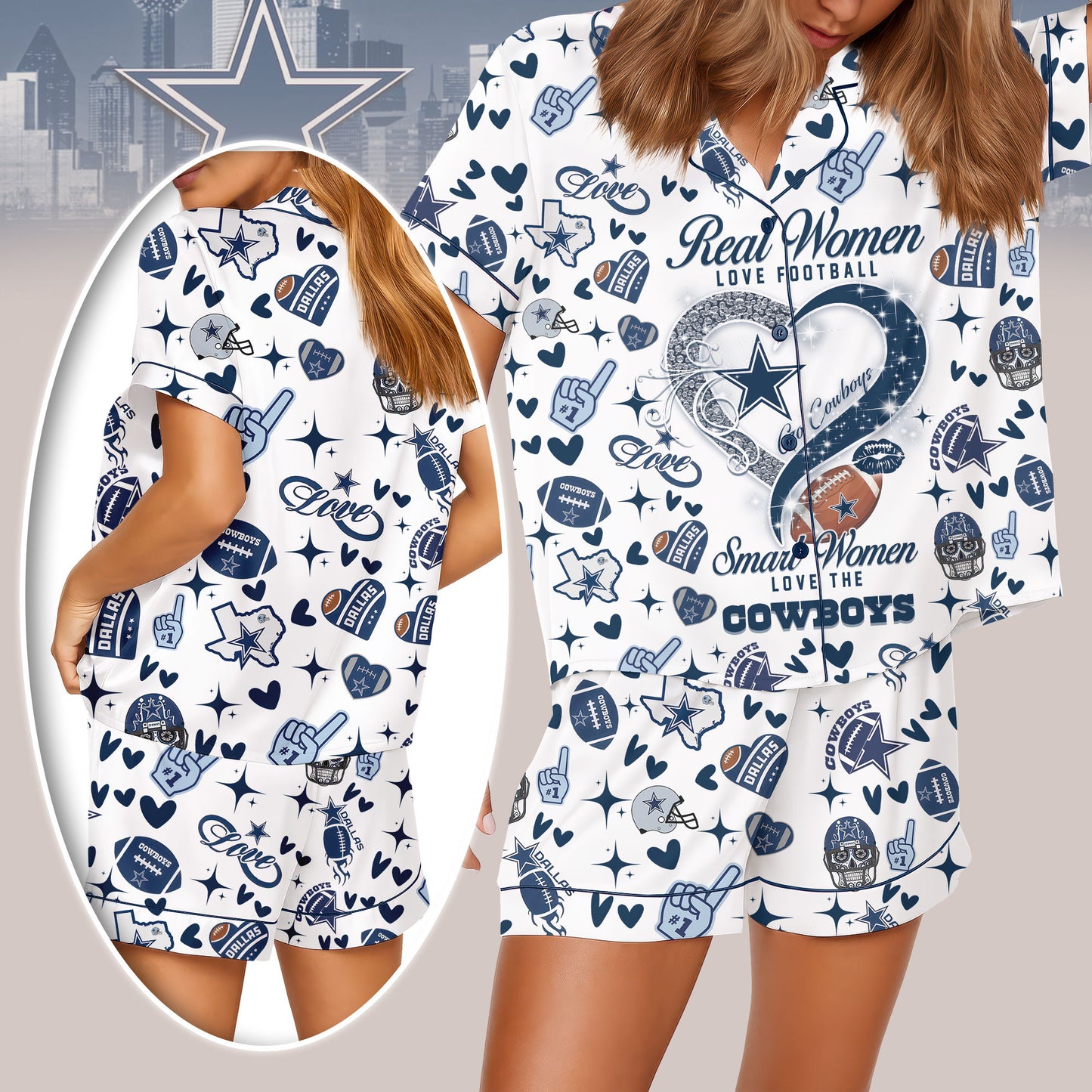 Dallas Cowboys Premium Women Short Pajamas Custom Limited Edition AZHASSP000003
