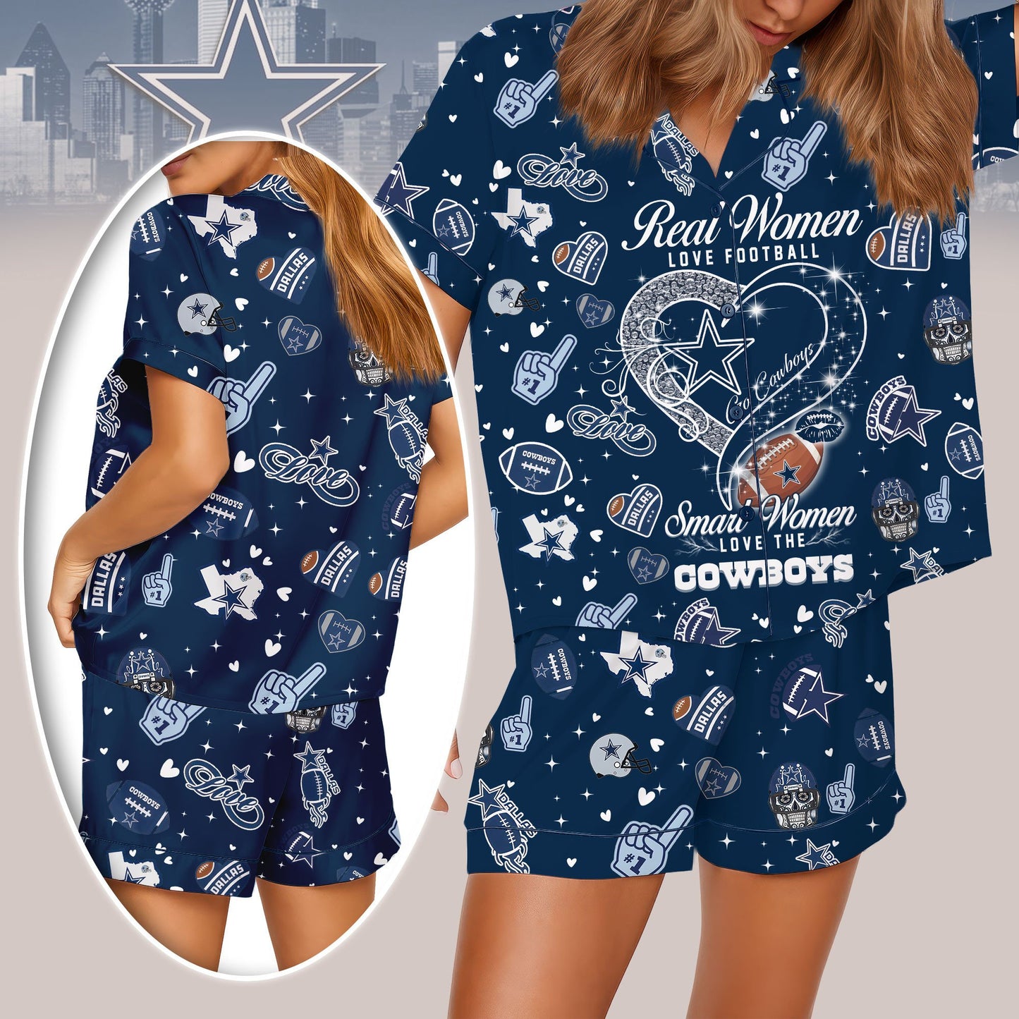 Dallas Cowboys Premium Women Short Pajamas Custom Limited Edition AZHASSP000003