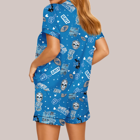 Detroit Lions Premium Women Short Pajamas Custom Limited Edition AZHASSP000004