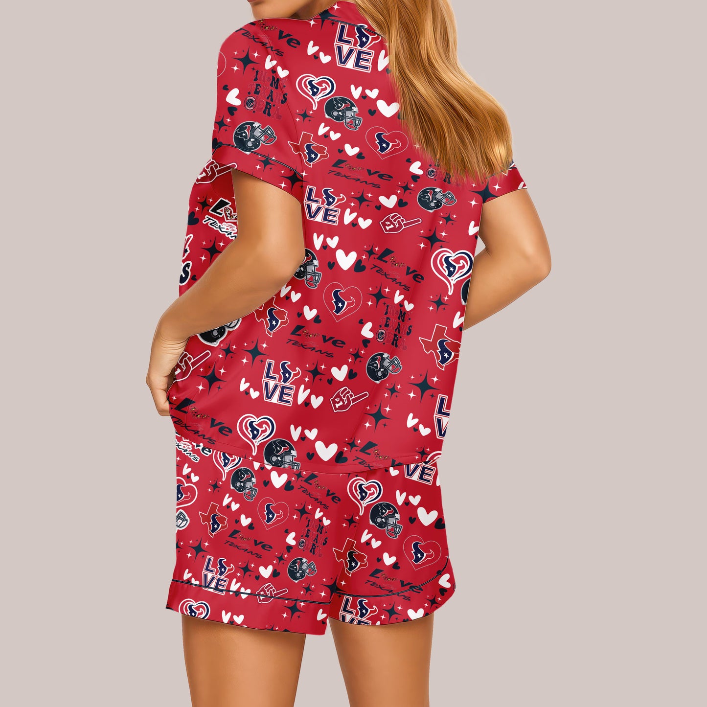 Houston Texans Premium Women Short Pajamas Custom Limited Edition AZHASSP000005