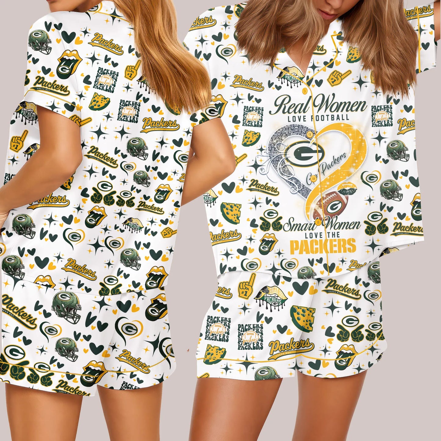 Green Bay Packers Premium Women Short Pajamas Custom Limited Edition AZHASSP000006