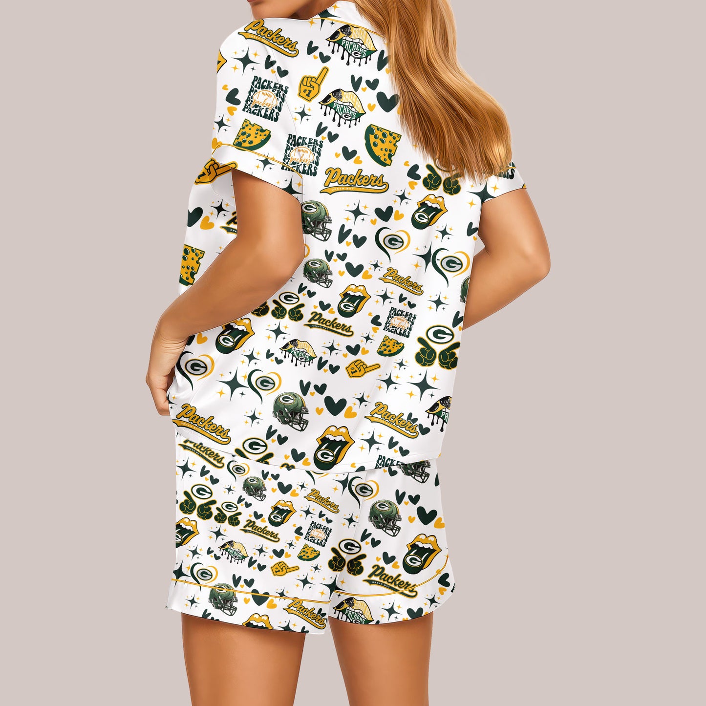 Green Bay Packers Premium Women Short Pajamas Custom Limited Edition AZHASSP000006