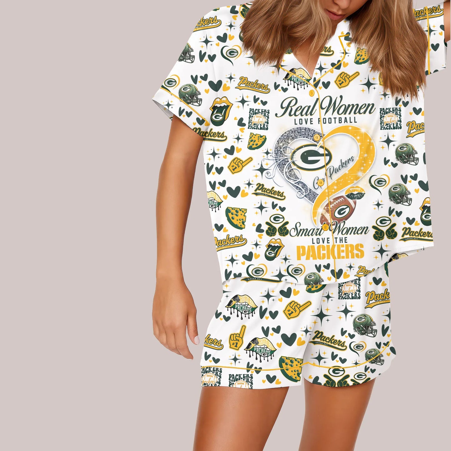 Green Bay Packers Premium Women Short Pajamas Custom Limited Edition AZHASSP000006