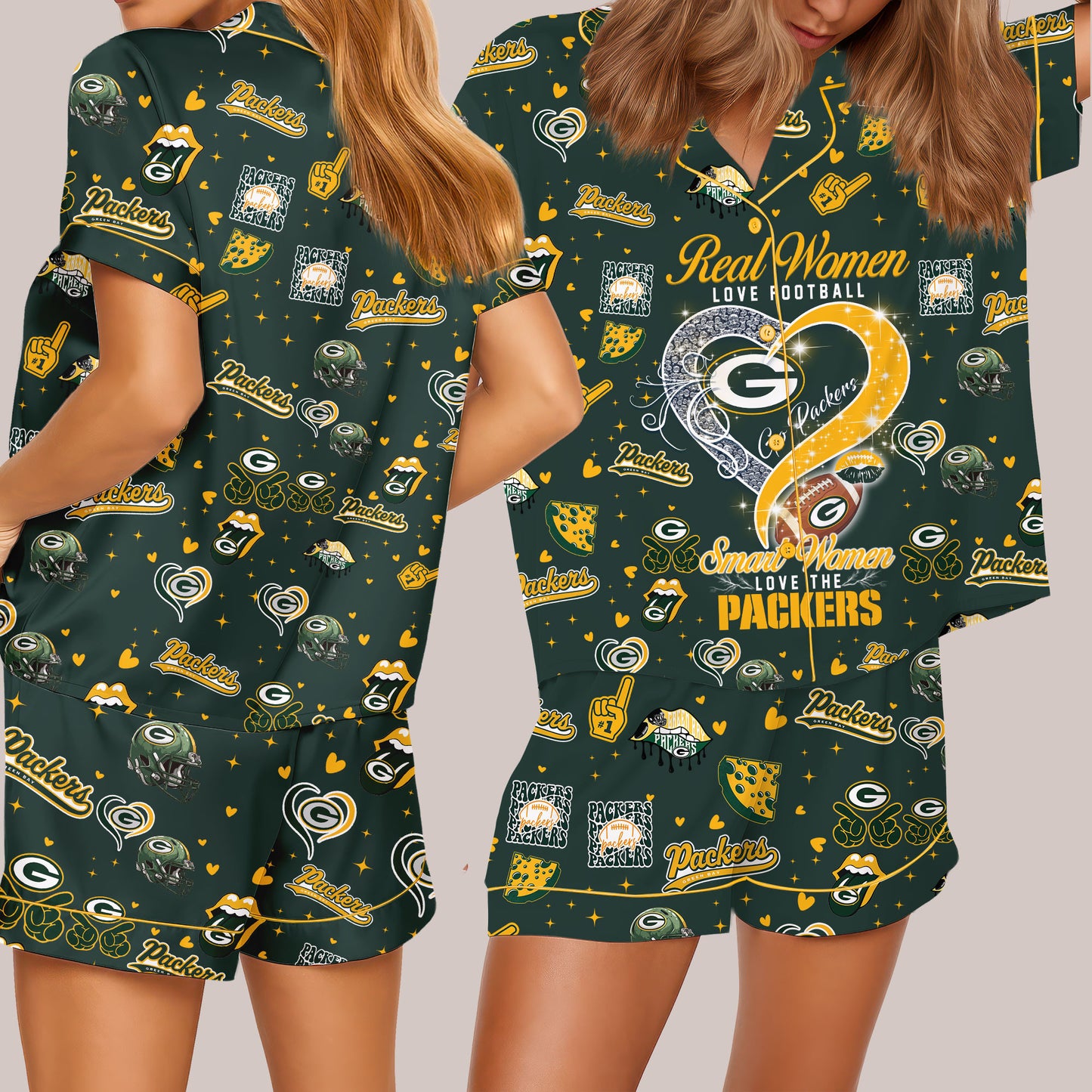 Green Bay Packers Premium Women Short Pajamas Custom Limited Edition AZHASSP000006