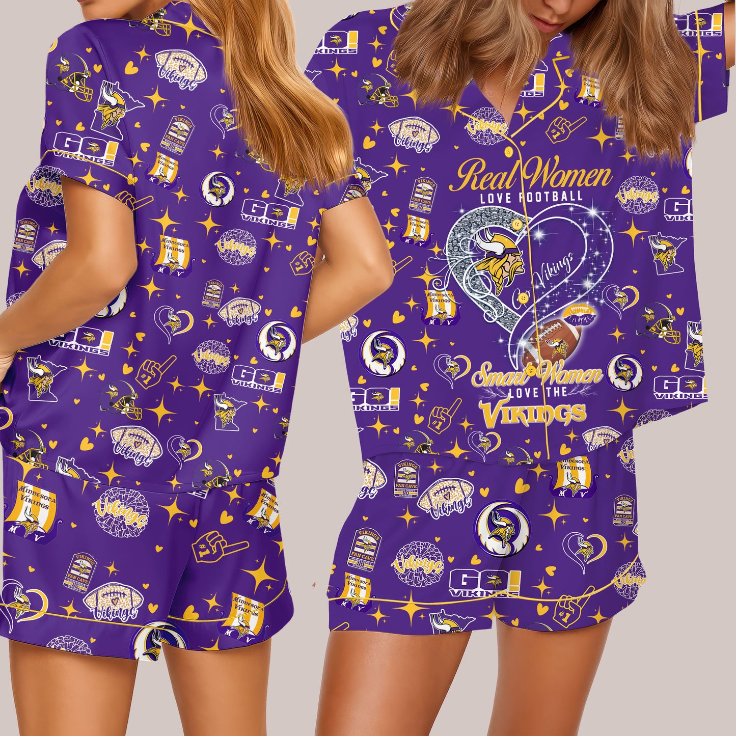 Minnesota Vikings Premium Women Short Pajamas Custom Limited Edition AZHASSP000008