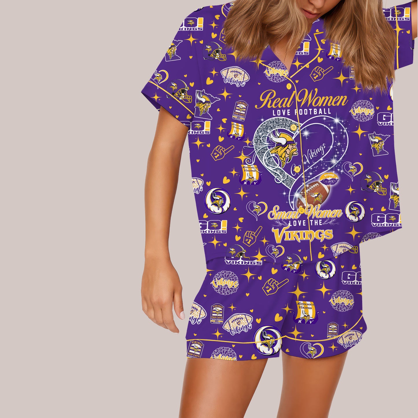 Minnesota Vikings Premium Women Short Pajamas Custom Limited Edition AZHASSP000008