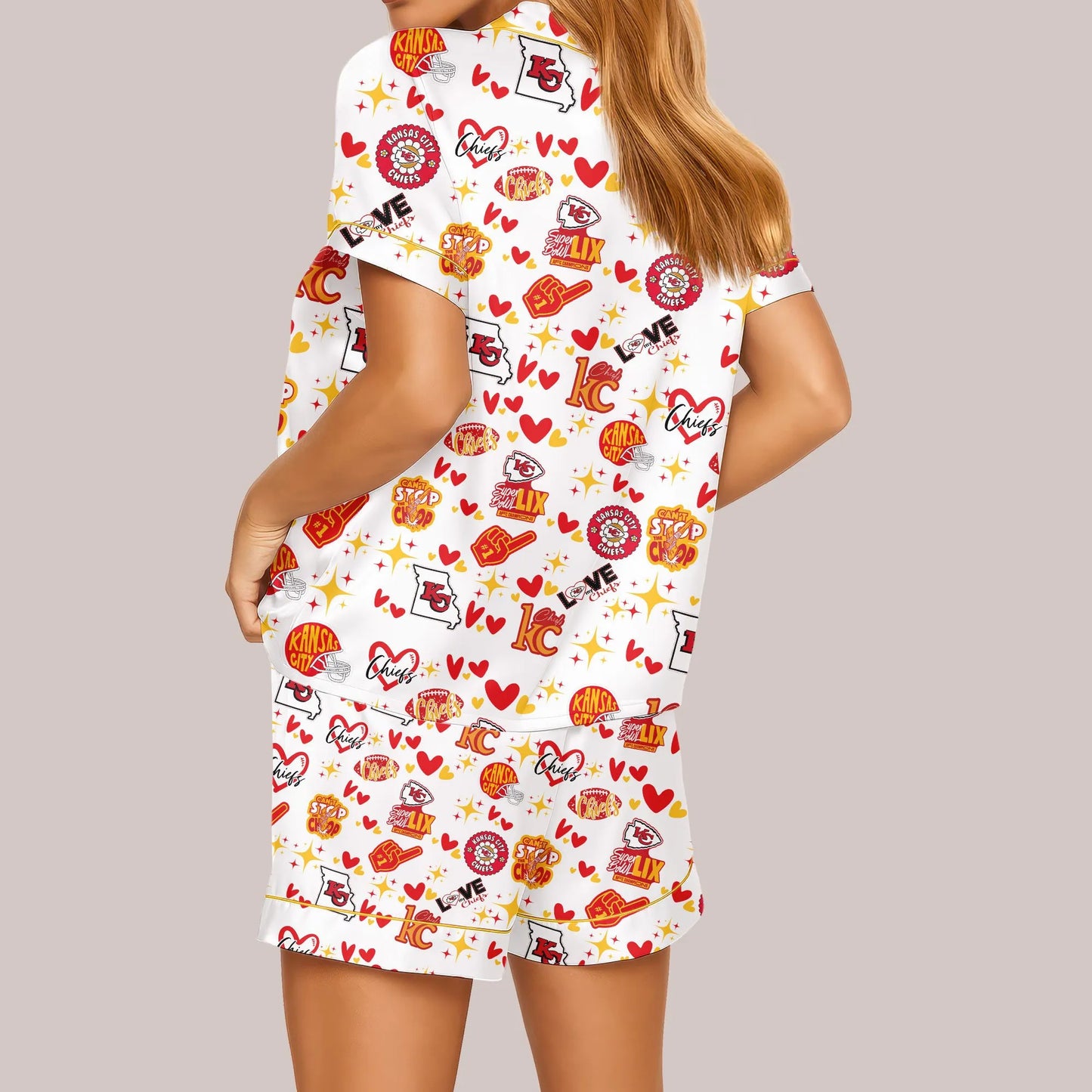 Kansas City Chiefs Premium Women Short Pajamas Custom Limited Edition AZHASSP000009