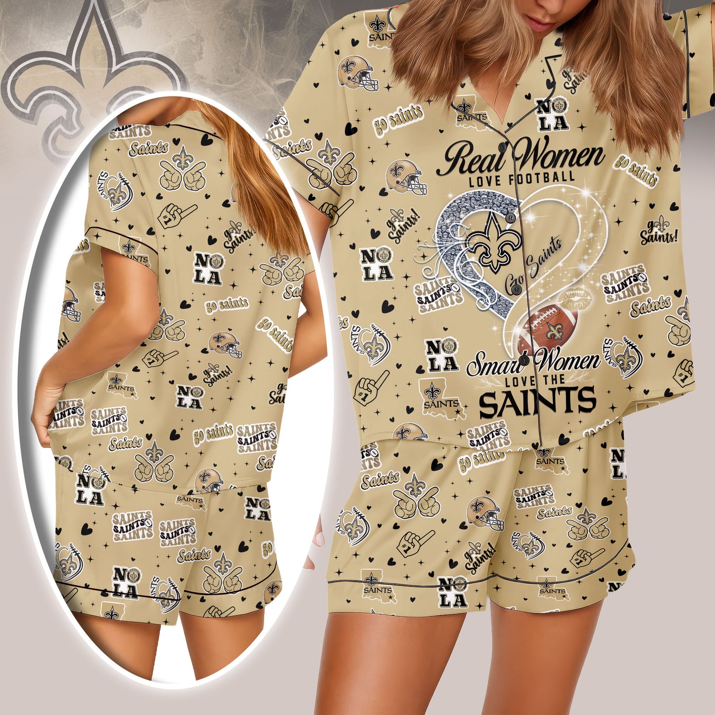 New Orleans Saints Premium Women Short Pajamas Custom Limited Edition AZHASSP000010