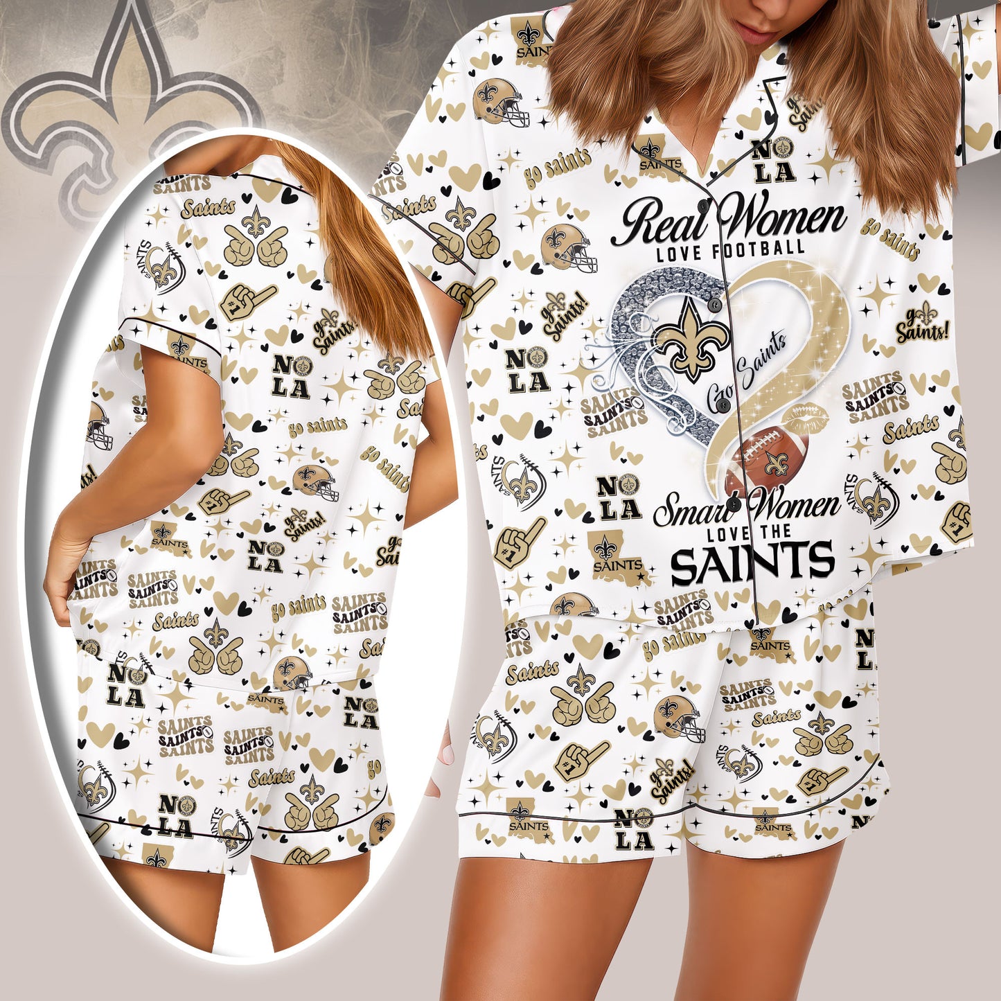 New Orleans Saints Premium Women Short Pajamas Custom Limited Edition AZHASSP000010