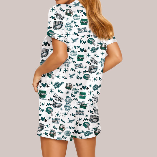 Philadelphia Eagles Premium Women Short Pajamas Custom Limited Edition AZHASSP000011