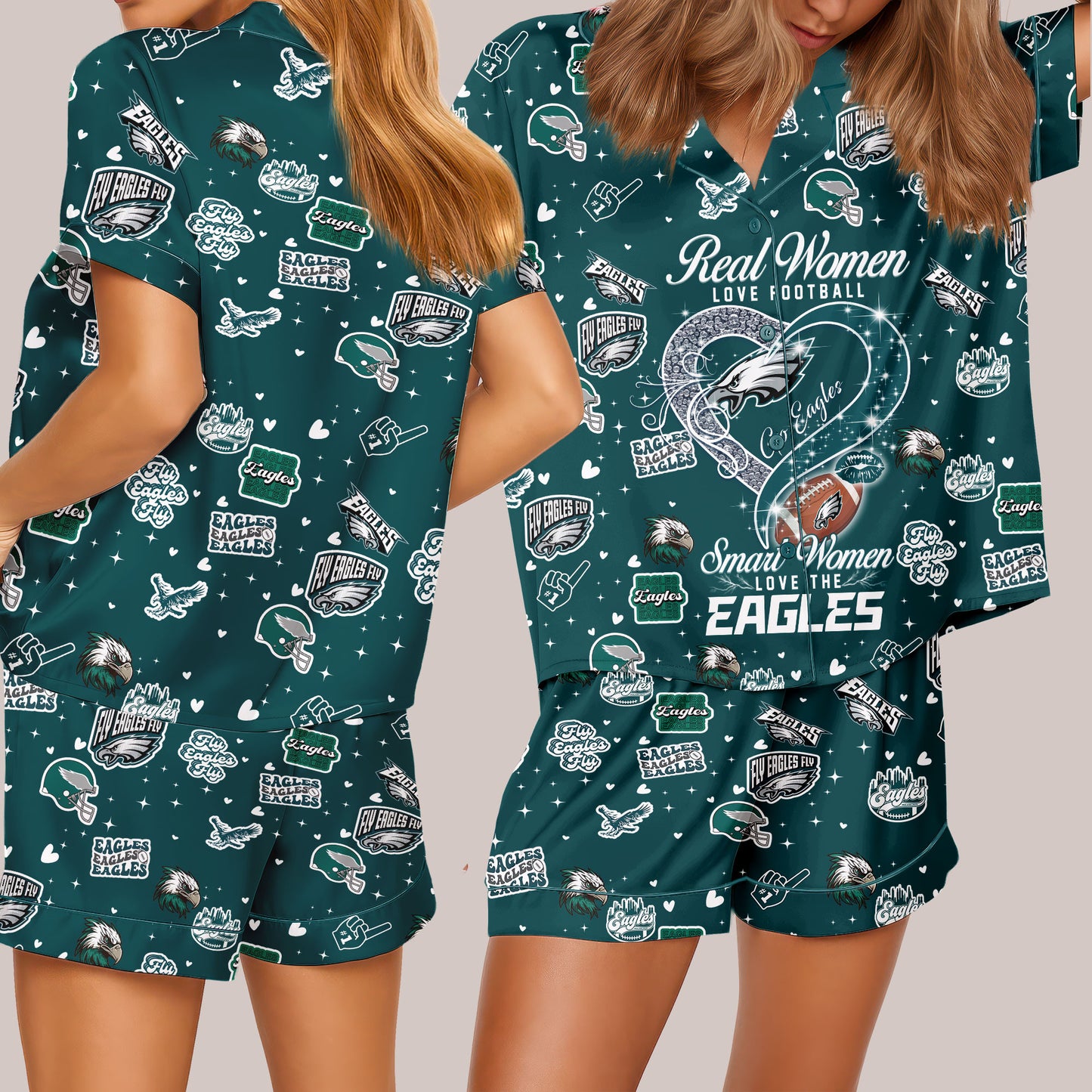 Philadelphia Eagles Premium Women Short Pajamas Custom Limited Edition AZHASSP000011