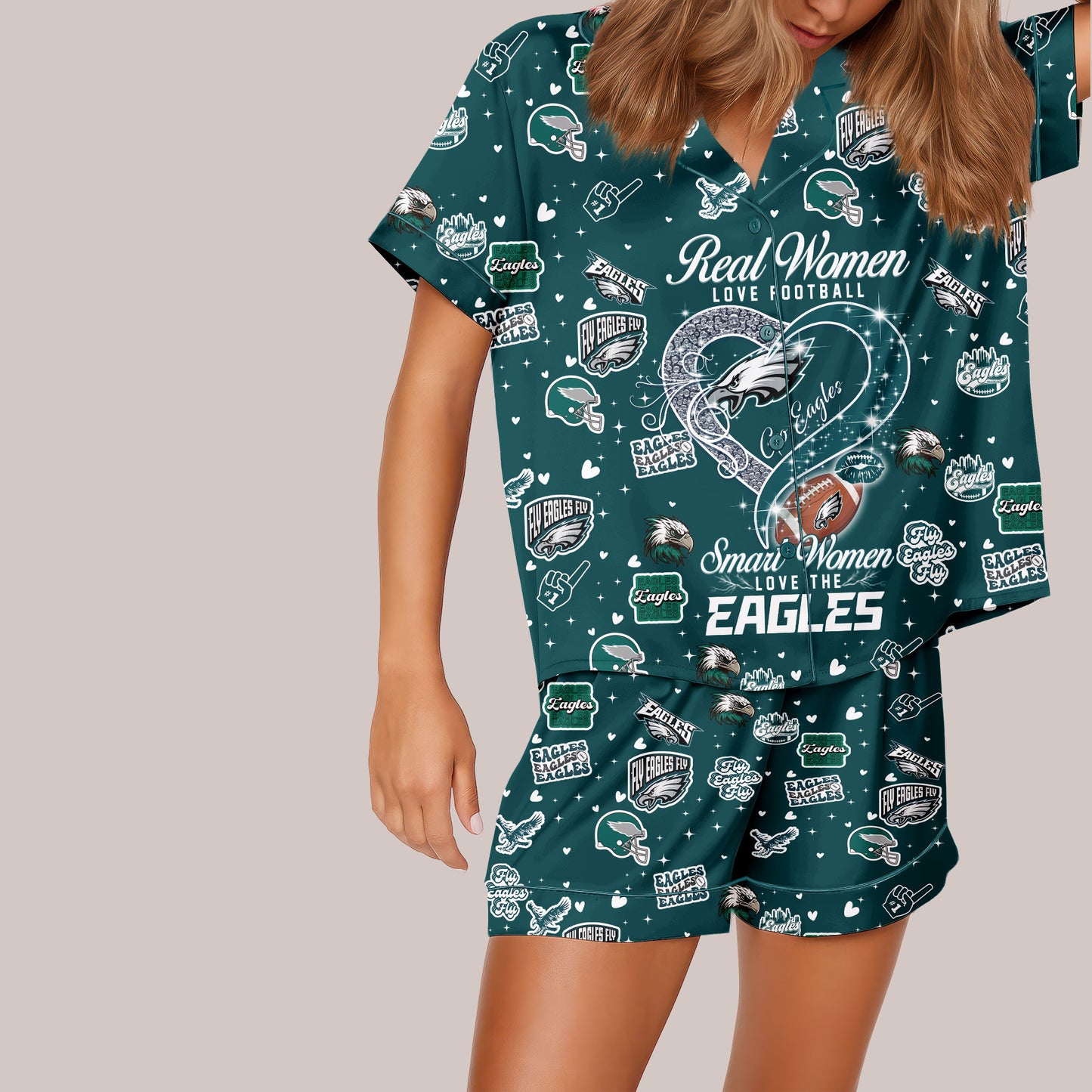 Philadelphia Eagles Premium Women Short Pajamas Custom Limited Edition AZHASSP000011