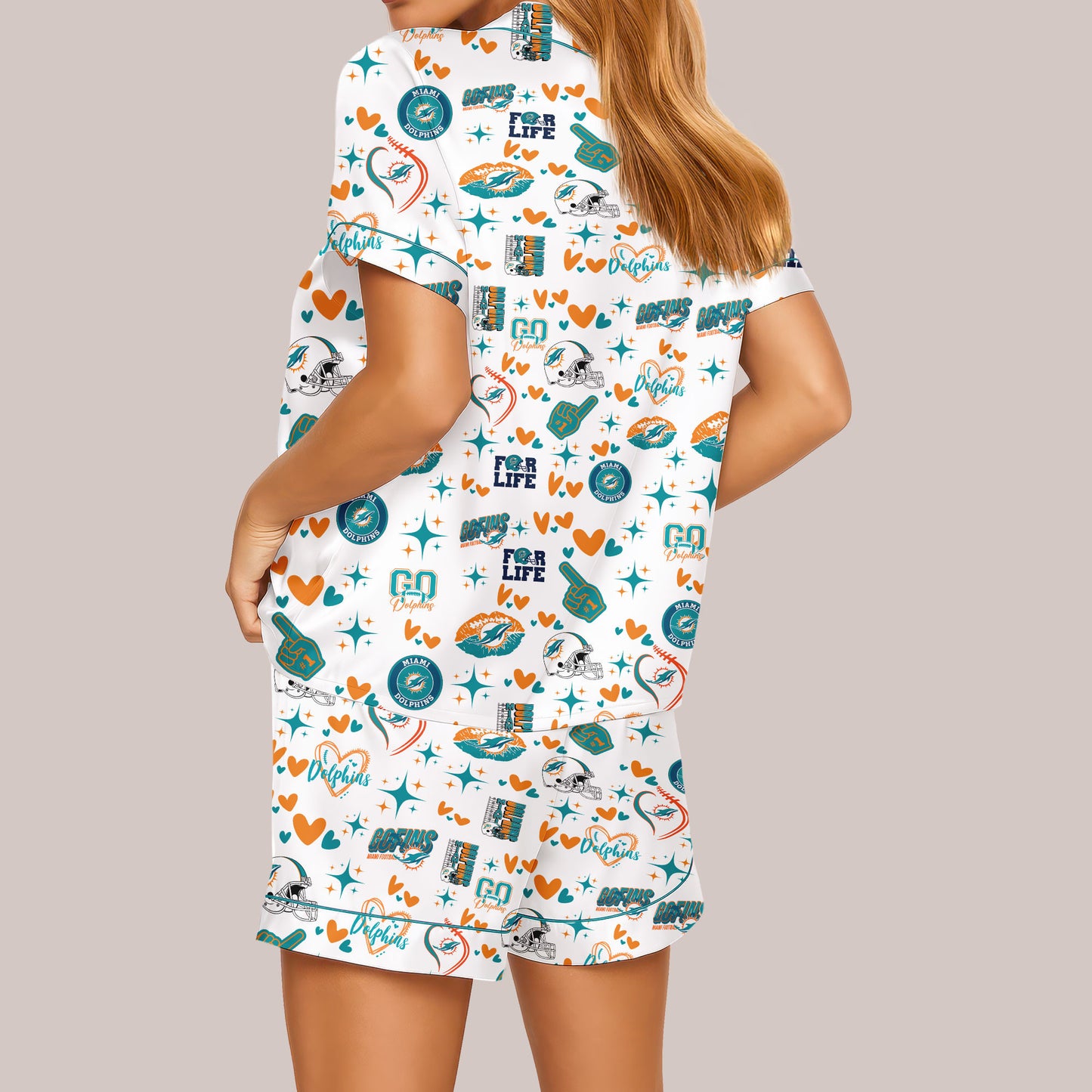 Miami Dolphins Premium Women Short Pajamas Custom Limited Edition AZHASSP000012