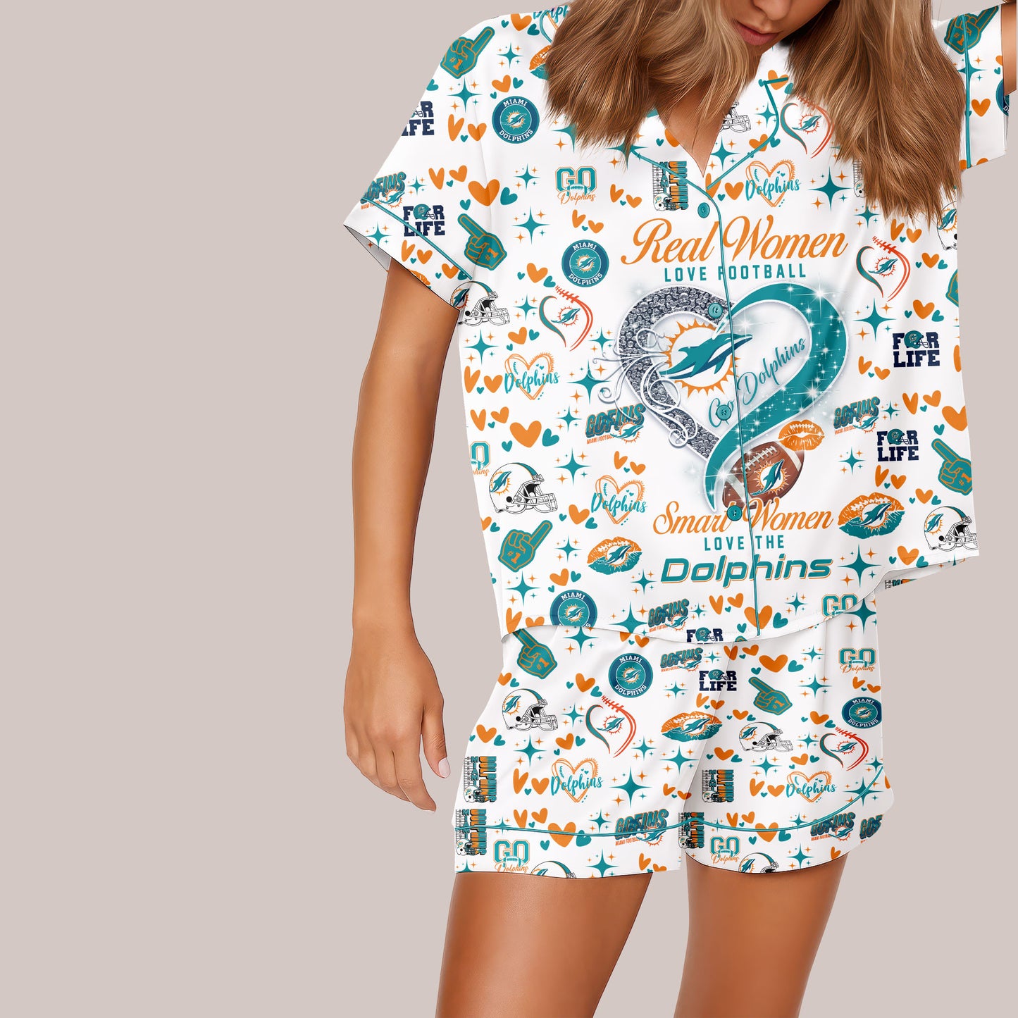 Miami Dolphins Premium Women Short Pajamas Custom Limited Edition AZHASSP000012