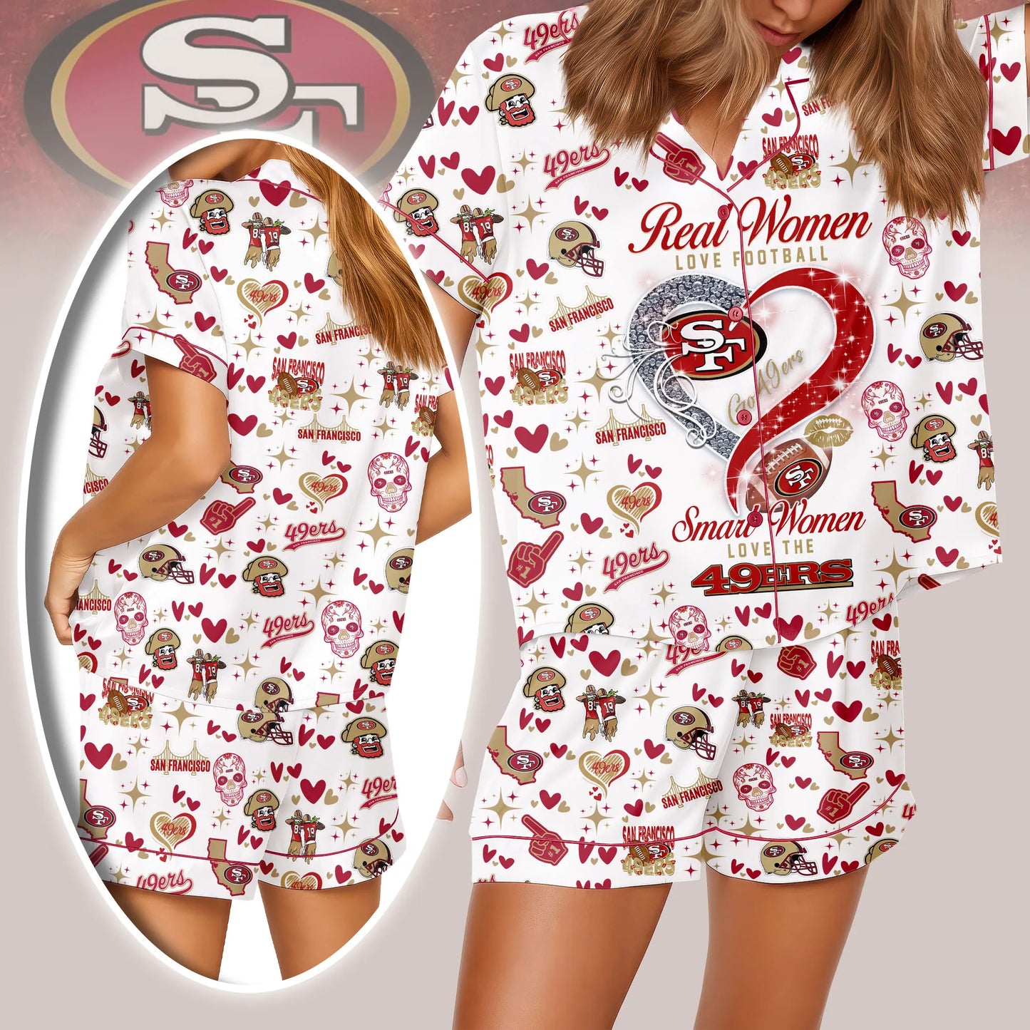 San Francisco 49ers Premium Women Short Pajamas Custom Limited Edition AZHASSP000013