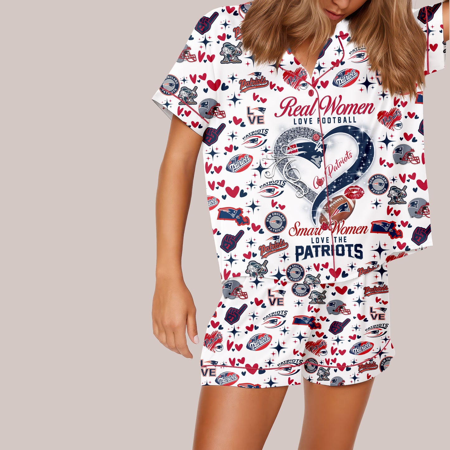 New England Patriots Premium Women Short Pajamas Custom Limited Edition AZHASSP000014
