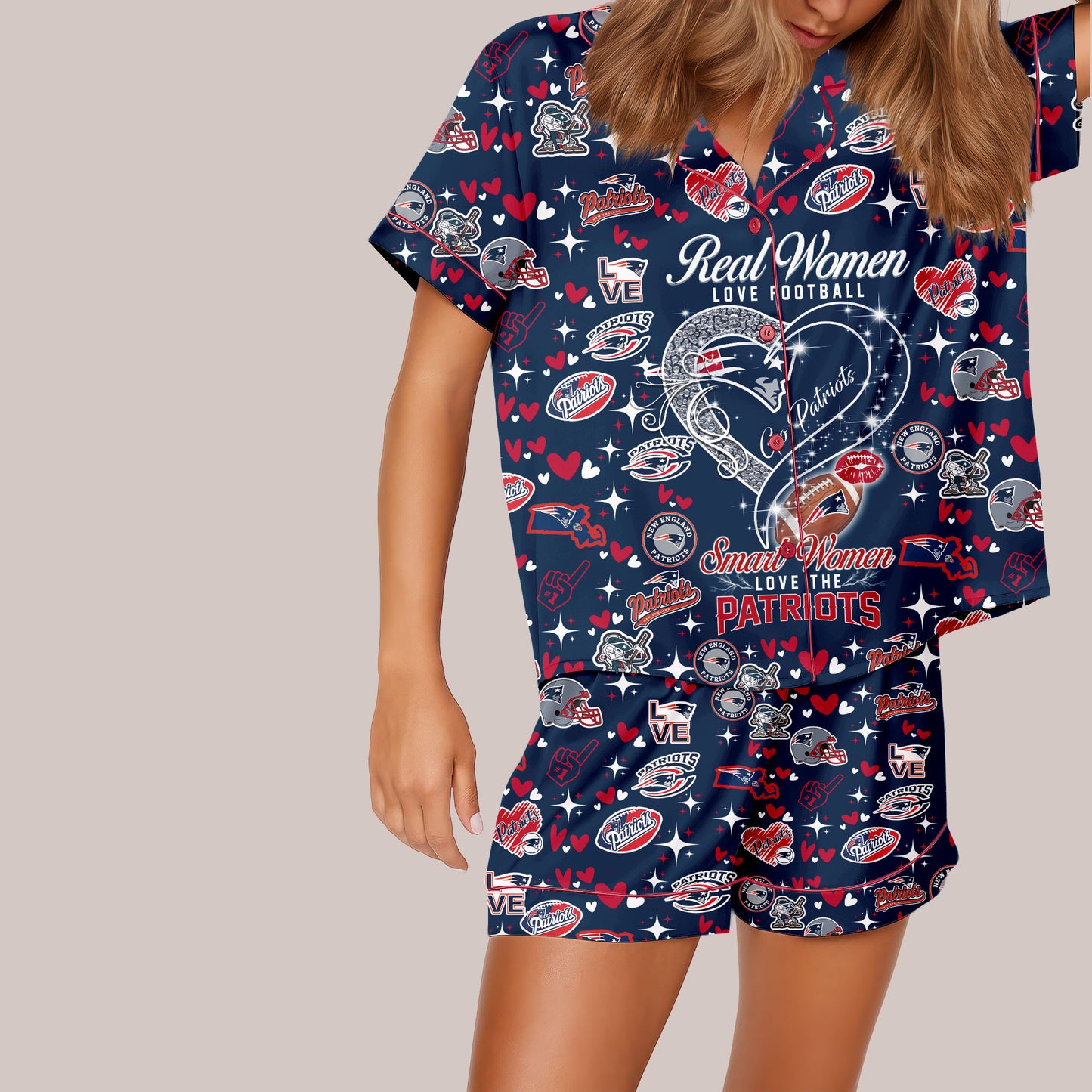 New England Patriots Premium Women Short Pajamas Custom Limited Edition AZHASSP000014