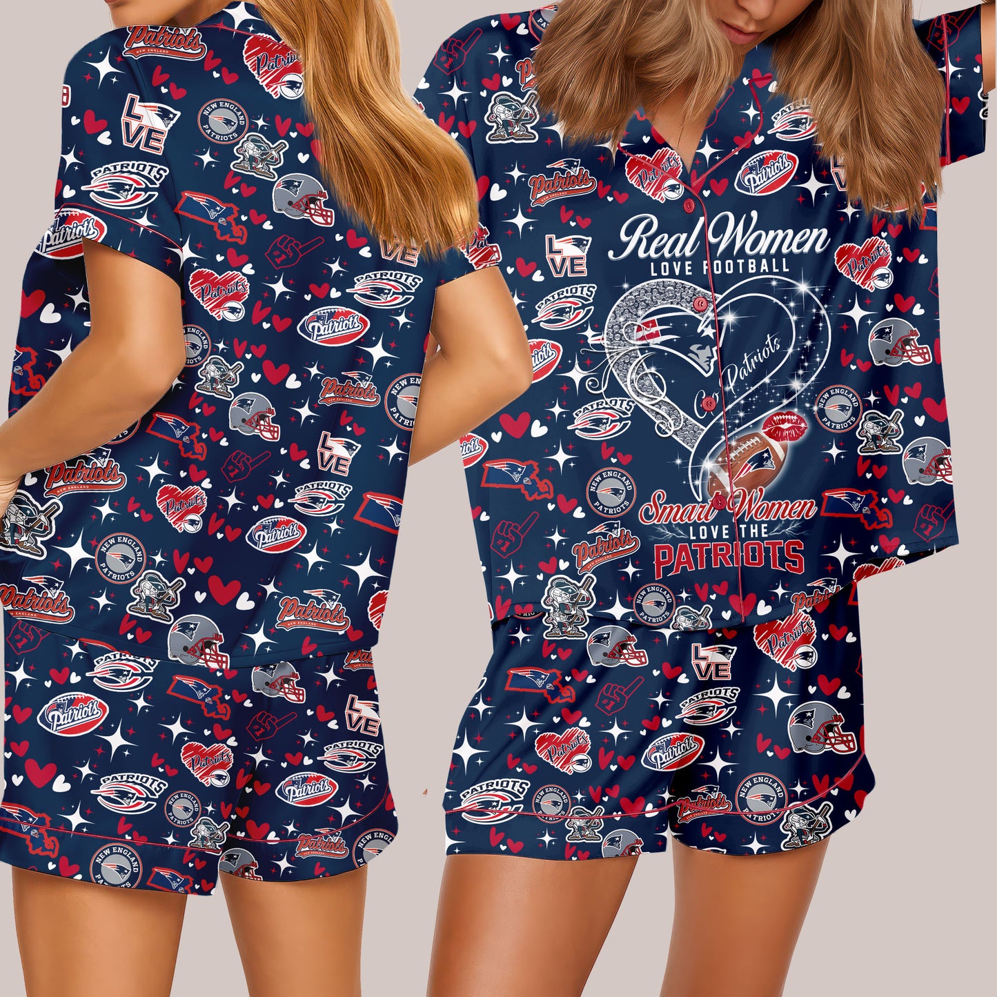 New England Patriots Premium Women Short Pajamas Custom Limited Edition AZHASSP000014