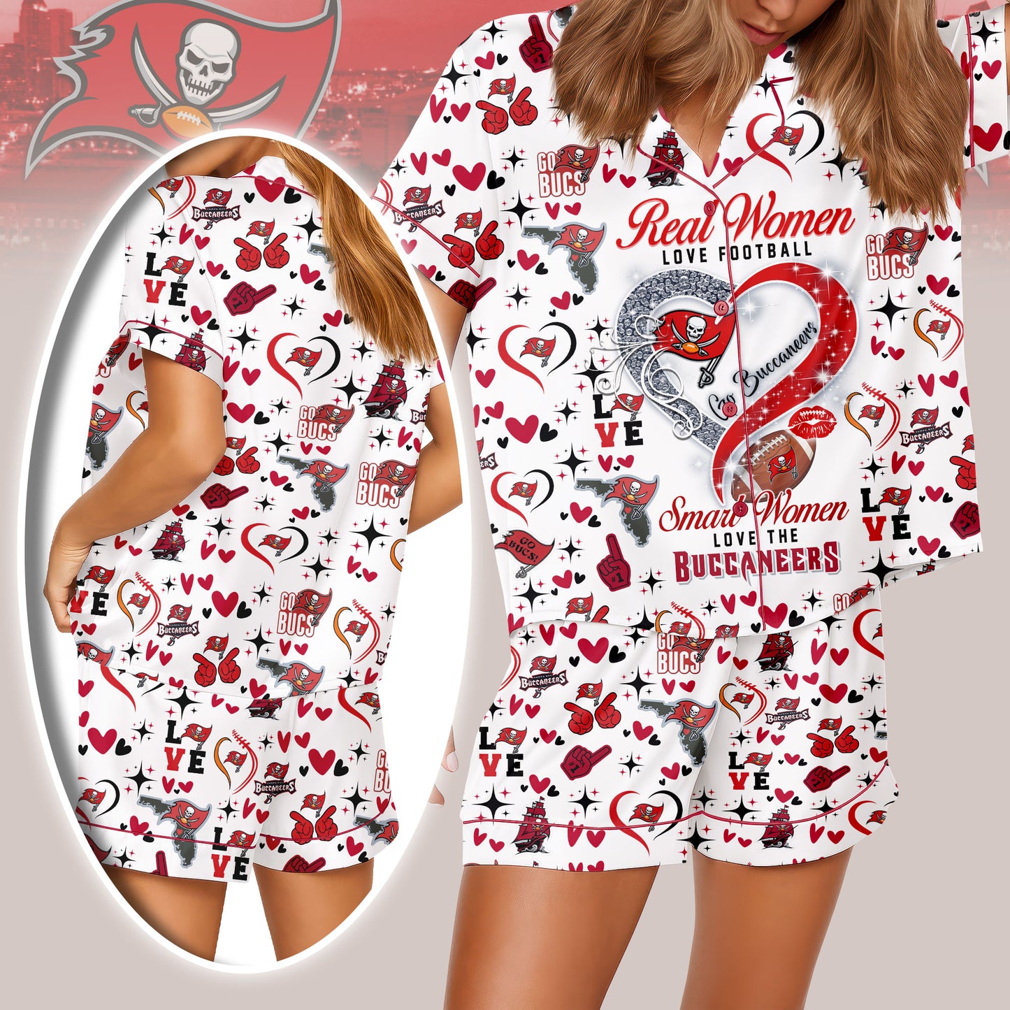 Tampa Bay Buccaneers Premium Women Short Pajamas Custom Limited Edition AZHASSP000015