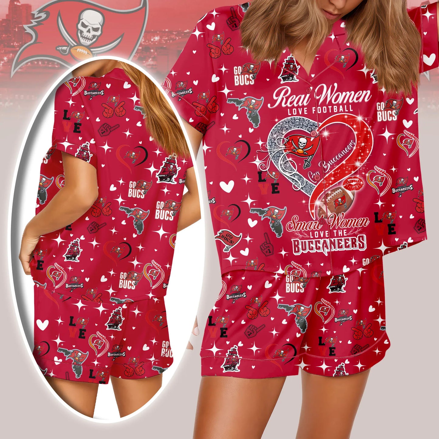 Tampa Bay Buccaneers Premium Women Short Pajamas Custom Limited Edition AZHASSP000015