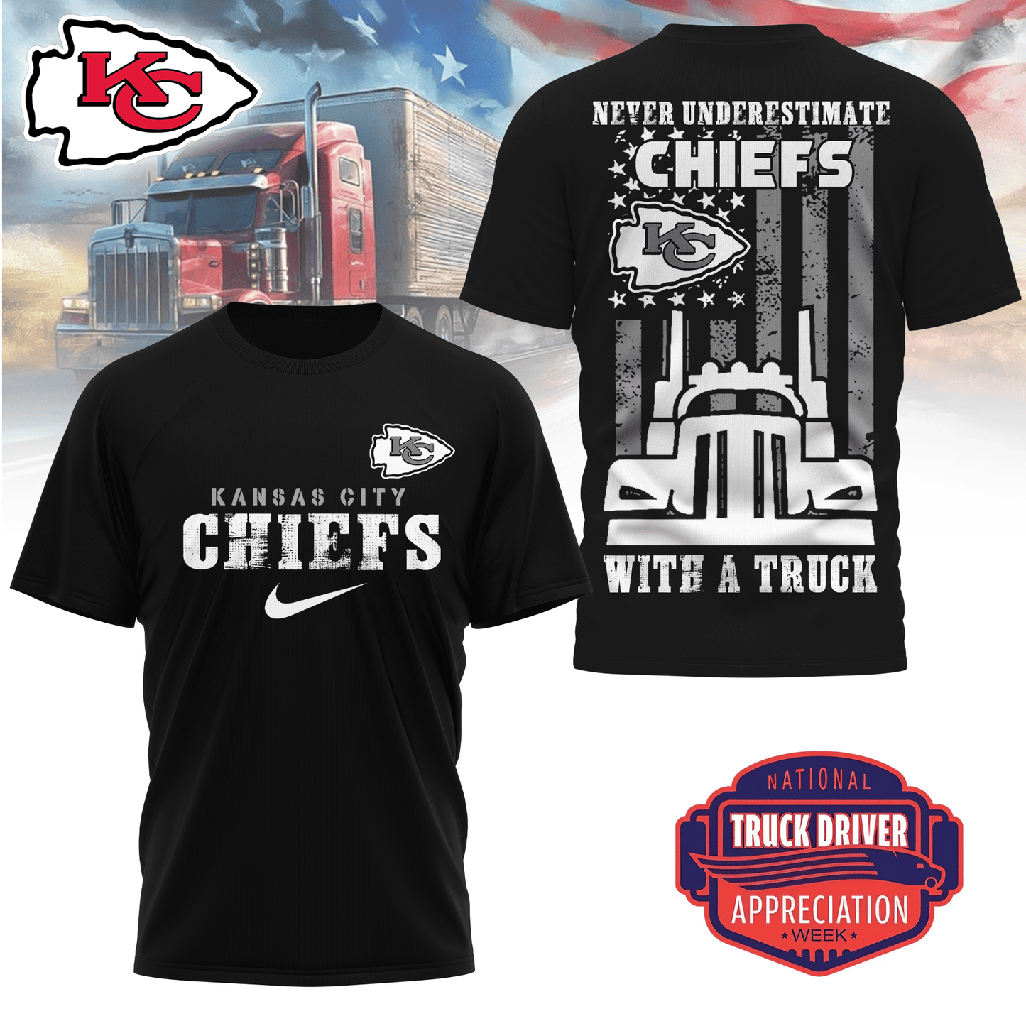 Kansas City Chiefs Combo Limited Edition Clothes Premium Truck Driver Appreciation Week AZBTCLEC000039