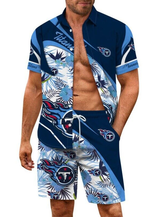 Tennessee Titans Combo Hawaiian Shirt and Shorts AZBTHWSS000176