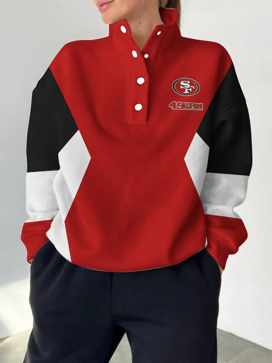 San Francisco 49ers Casual Colorful Stand Collar Sweatshirt AZBTSCSW000460