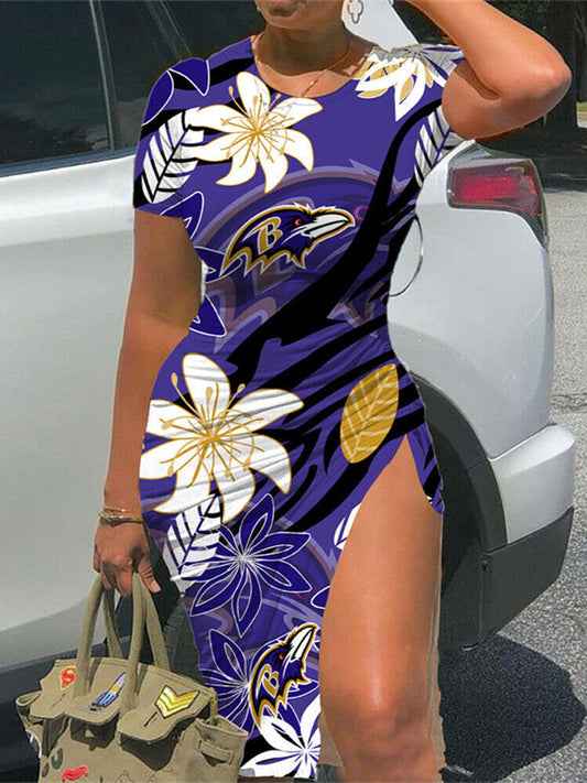 Baltimore Ravens Slit Bodycon Dress  AZBTSBD000101